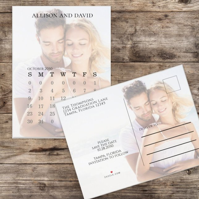 Postal De Anuncios Boda Guardar la fecha Calendario Foto 6 Fila (Subido por el creador)