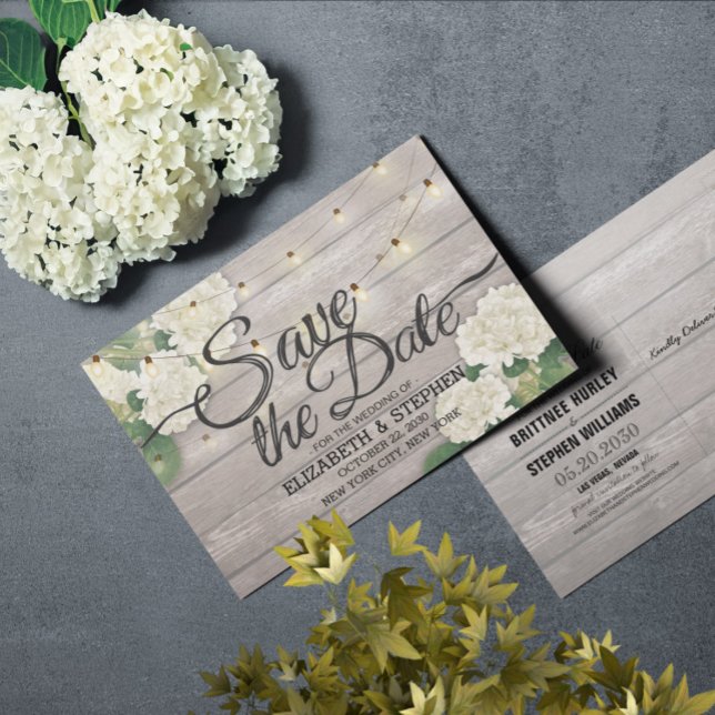 Postal De Anuncios Boda Guardar la Fecha Hydrangea Luces de Cadena de (Subido por el creador)