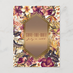Postal De Anuncios Boda Hawaiian Golden Tropics Save the Date