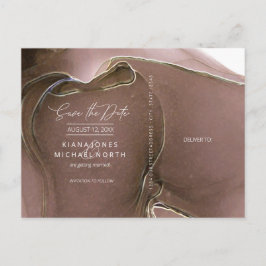 Postal De Anuncios Boda Ink Flow Save the Date Taupe ID762