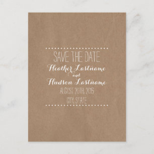 Postal De Anuncios Boda Inspirada En Cartón Guardar La Fecha