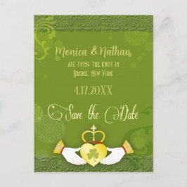 Postal De Anuncios Boda Irlandesa Única Ahorra la Fecha
