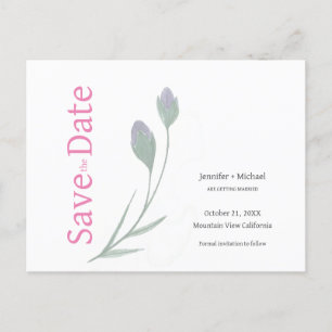 Postal De Anuncios Boda Matrimonio Caligrafía Floral Negro Blanco