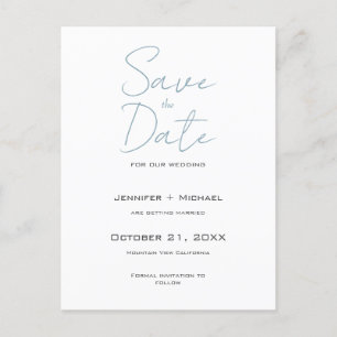 Postal De Anuncios Boda Matrimonio Minimalista Caligrafía Script