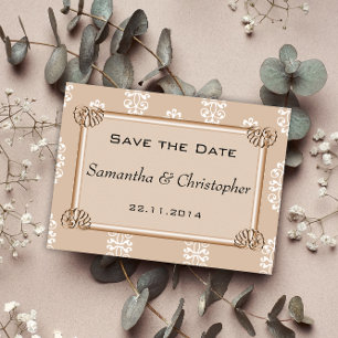 Postal De Anuncios Boda Melocotón Damasco Guardar la Fecha