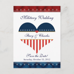 Postal De Anuncios Boda militar del corazón de Estados Unidos salva l