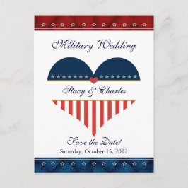 Postal De Anuncios Boda militar del corazón de Estados Unidos salva l