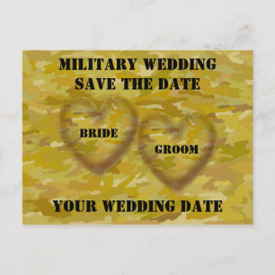 Postal De Anuncios Boda Militar Guardar la Fecha
