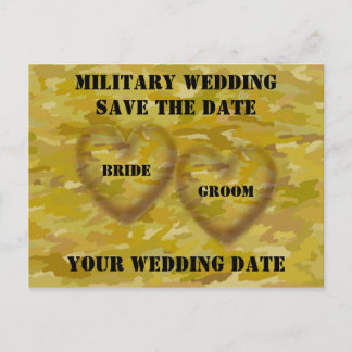 Postal De Anuncios Boda Militar Guardar la Fecha