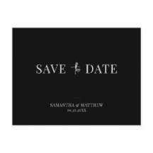 Boda Minimalista en Blanco y Negro Save The Date