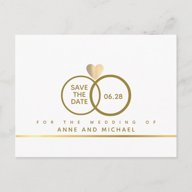 Postal De Anuncios boda minimalista GUARDA LA FECHA (Anverso)