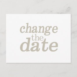 Postal De Anuncios Boda Minimalista Moderna Cambio de Fecha