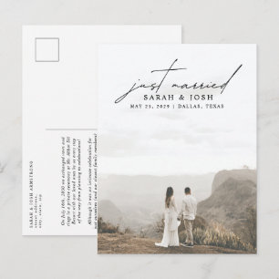 Postal De Anuncios Boda Minimalista moderno solo casado