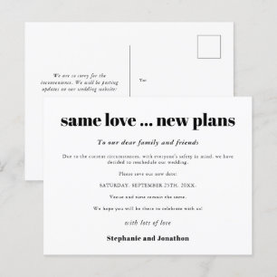 Postal De Anuncios Boda Mismo Amor Nuevos Planes Guardar Nueva Fecha