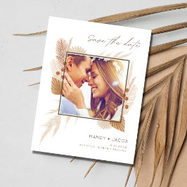 Postal De Anuncios Boda moderna de otoño Foto Boho Guardar la fecha