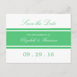 Postal De Anuncios Boda moderna esmeralda verde ahorrar la fecha