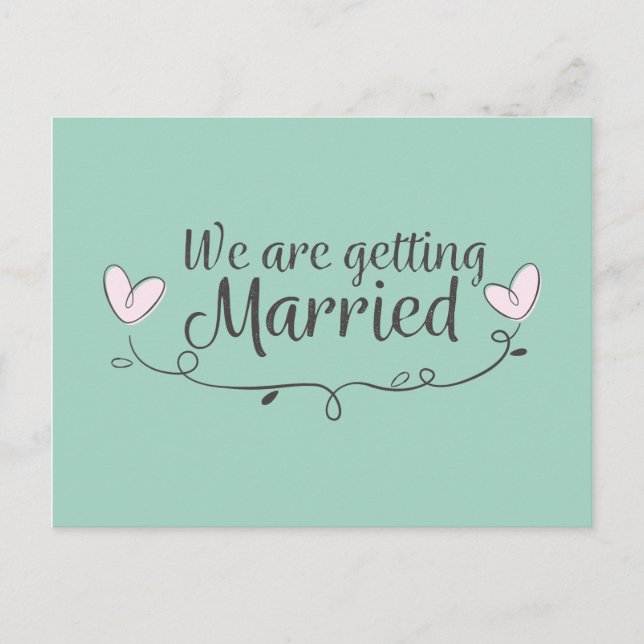 Postal De Anuncios Boda Moderna Nos Casamos Garabato (Anverso)