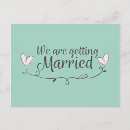 Postal De Anuncios Boda moderna Nos estamos casando Doodle