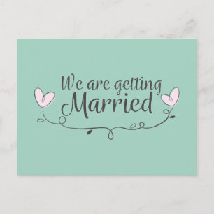Postal De Anuncios Boda moderna Nos estamos casando Doodle