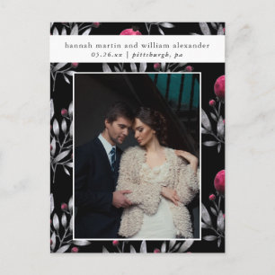 Postal De Anuncios Boda moderna y glamurosa, foto para guardar la fec