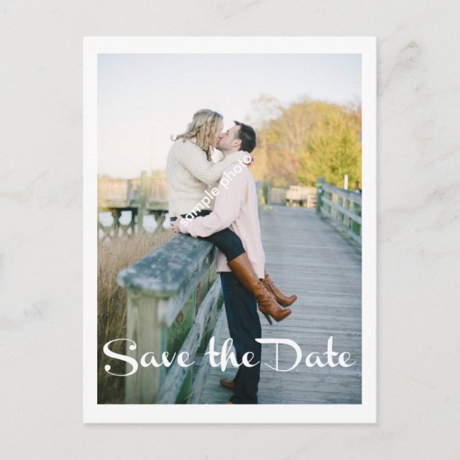 Postal De Anuncios Boda moderno, Save the Date, foto (Anverso)