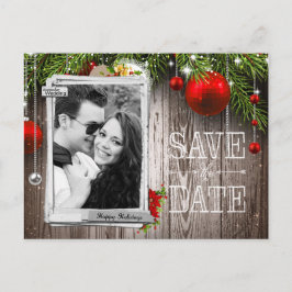 Postal De Anuncios Boda navidades Foto Guardar la fecha
