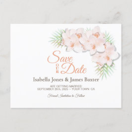 Postal De Anuncios Boda Orquídea Rosada Guardar la fecha
