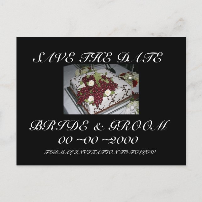 Postal De Anuncios Boda Pastel Guardar la fecha (Anverso)