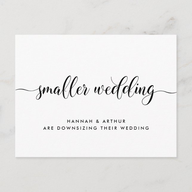 Postal De Anuncios Boda Pequeña Reducida Caligrafía (Anverso)