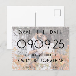 Postal De Anuncios Boda por superposición de foto Personalizado moder