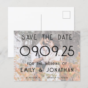 Postal De Anuncios Boda por superposición de foto Personalizado moder