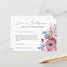 Postal De Anuncios Boda Posponer Amor Contagioso COVID Florales