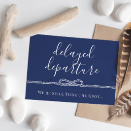 Postal De Anuncios Boda pospuesta atando el nudo de cuerda náutica