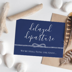 Postal De Anuncios Boda pospuesta atando el nudo de cuerda náutica