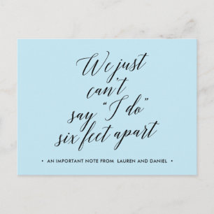 Postal De Anuncios Boda pospuesta cambio de planes aplazada cancelada