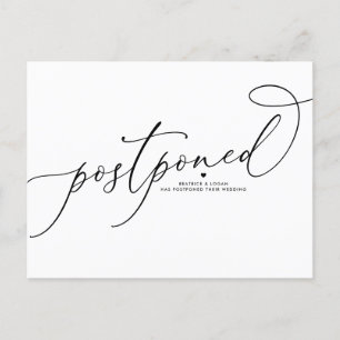 Postal De Anuncios Boda pospuesta guion caprichoso negro
