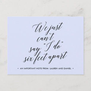 Postal De Anuncios Boda pospuesta Seis pies de separación Cambio de p