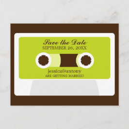 Postal De Anuncios Boda Retro Mixtape Guardar la Fecha