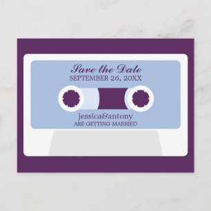 Postal De Anuncios Boda Retro Mixtape Guardar la Fecha