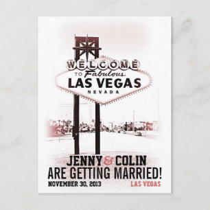 Postal De Anuncios Boda Romántica en Las Vegas Foto para Guardar la F