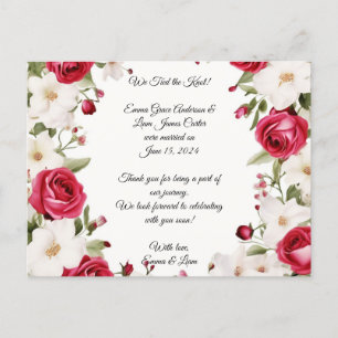 Postal De Anuncios Boda Romántica Rosa Roja y Lirio del Valle