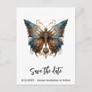 Postal De Anuncios Boda Romántica Steampunk de Mariposa