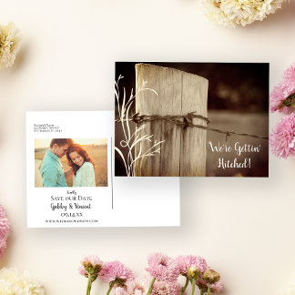 Postal De Anuncios Boda rural después del rancho Salven la fecha