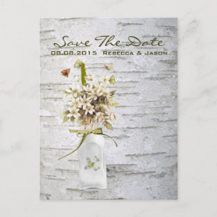 Postal De Anuncios boda rústica campestre de flores silvestres y abed