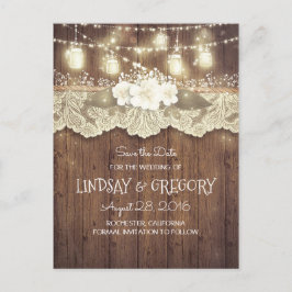 Postal De Anuncios boda rústica de granero salvo la fecha