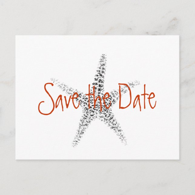 Postal De Anuncios Boda salva la fecha con Starfish (Anverso)