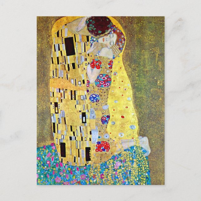 Postal De Anuncios Boda - Salvar la fecha! El Beso de Gustav Klimt (Anverso)