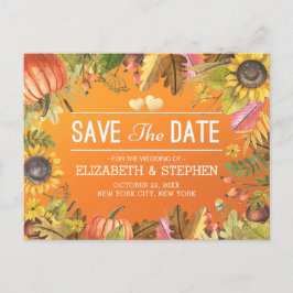 Postal De Anuncios Boda Salvar La Fecha El Otoño Maple Deja Las Calab