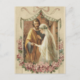 Postal De Anuncios Boda SAVE THE DATE católica tradicional