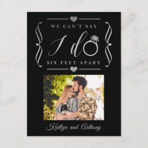 Postal De Anuncios Boda Seis Pies Aparte Aplazamiento Cambio de Fecha